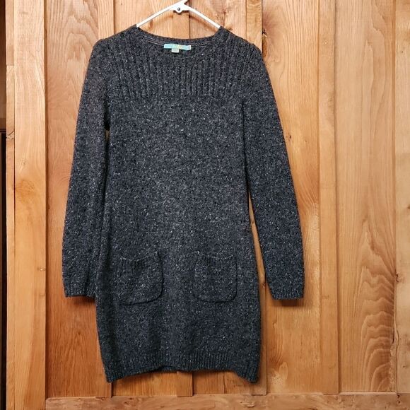 Boden Dresses & Skirts - Boden Wool & Alpaca Sweater Dress, Vintage Size 8, Gray, Black White Multi Knit